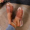 Fashion 2025 Summer Basic Women's Slippers Fashion Open Toe Casual Slippers Women New Outdoor Plus Size Best Seller Flat SlippersZapatos