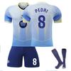 Kits de Football Personnalisés Nom pour Adolescents Enfants Adultes 25/26 Barça Bleu #8 PEDRI Ensemble Maillot d'Entraînement Sportif avec Chaussettes