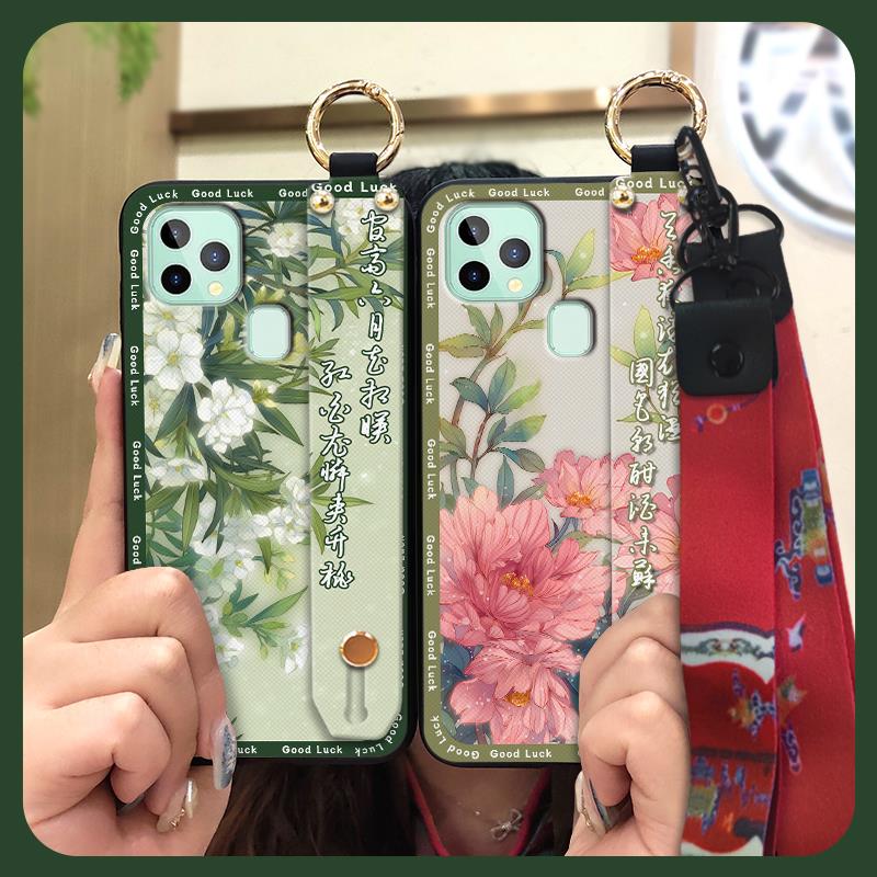 Fashion Ring Phone Case For Oukitel C22 Elderly lady Protective Lanyard Anti-dust Shockproof Waterproof Chinese style