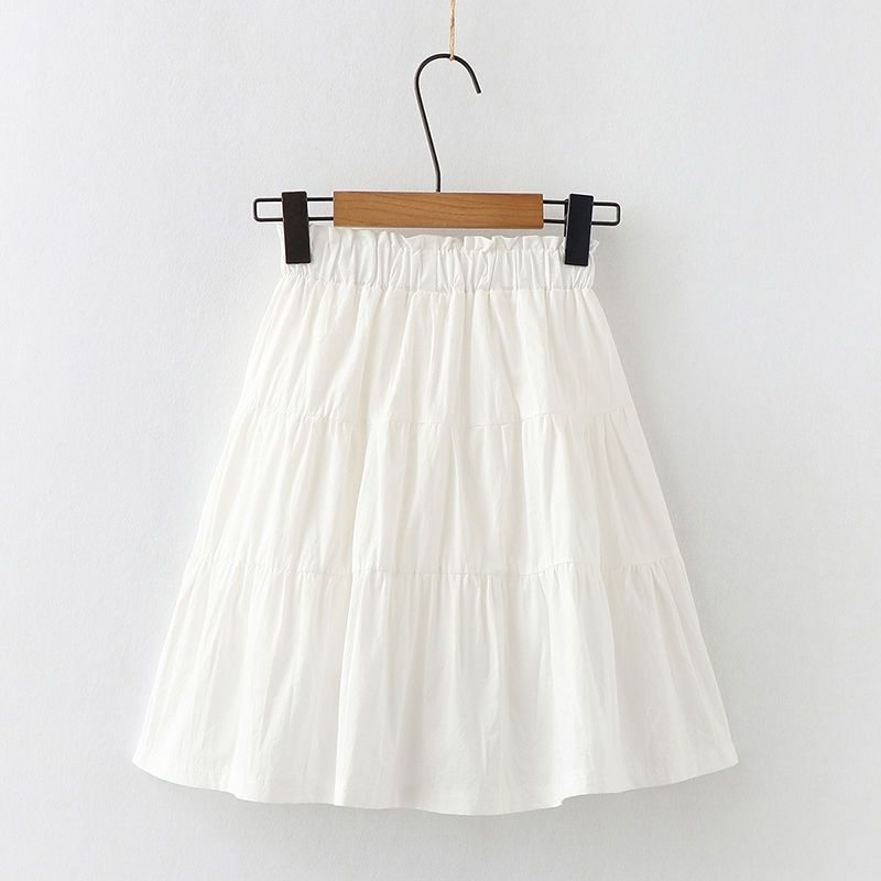 Girls' Cotton Short Skirt Summer New Children's Half Skirt Summer Girls' Solid Color Big Children's Half Skirt