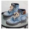 Fashion Men's Shoes 2025 Style Height Increase Breathable Mid Top Shoe Fashion Denim Casual Versatile Workwear Shoes Casual Boots Shoes
