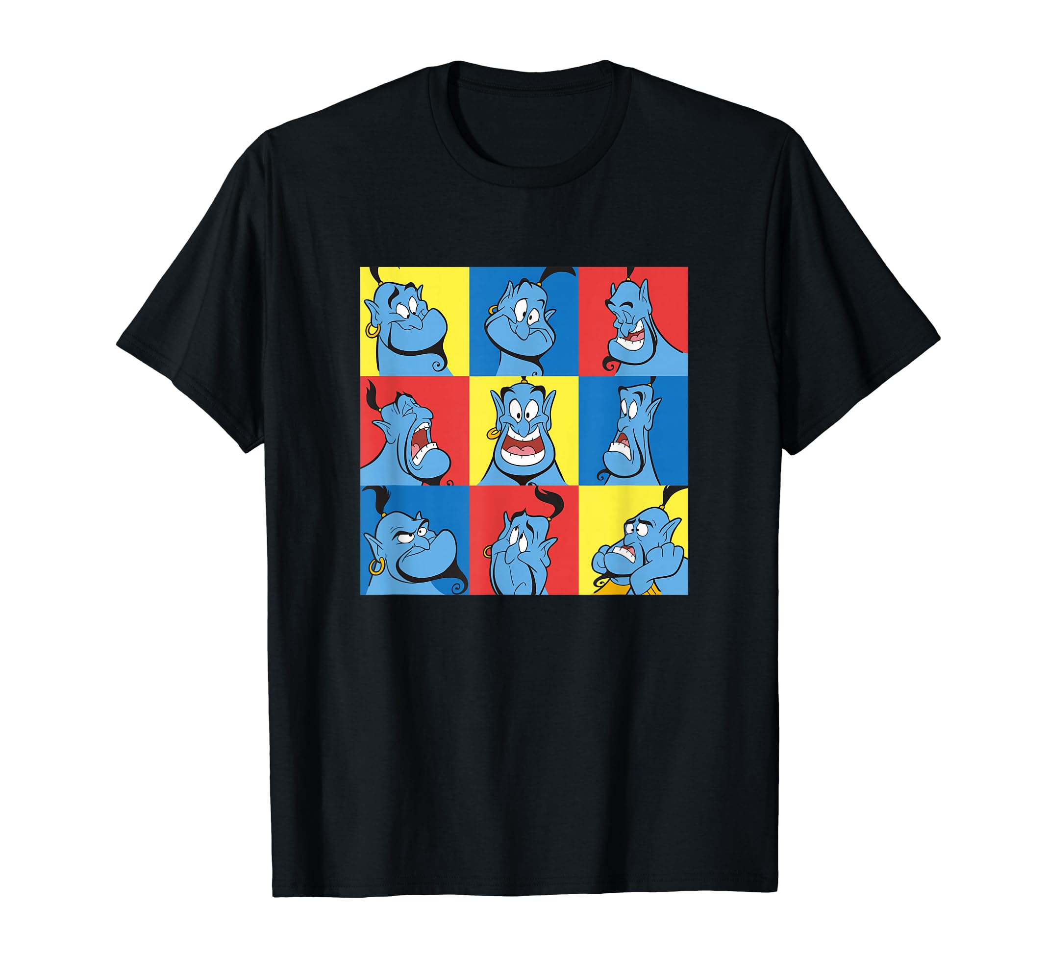 Disney Aladdin Genie Many Emotions Panel Large Chest Portrait T-Shirt
