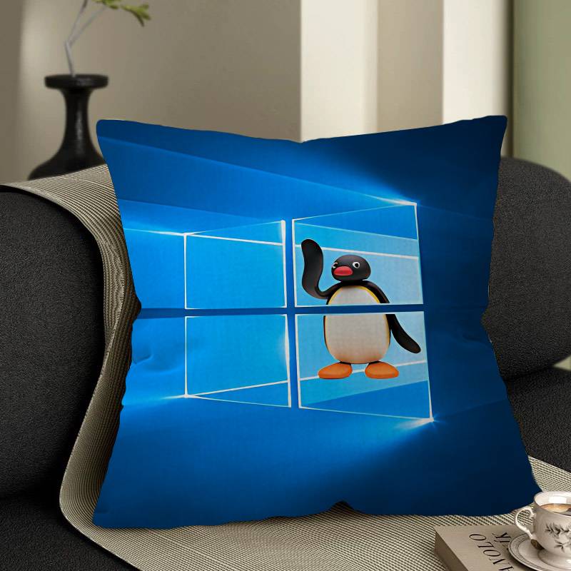 

P-PinguS Cute Cartoon Pillow Cover Design Cushion Cover Decor Holiday Decorati 12x12Inch