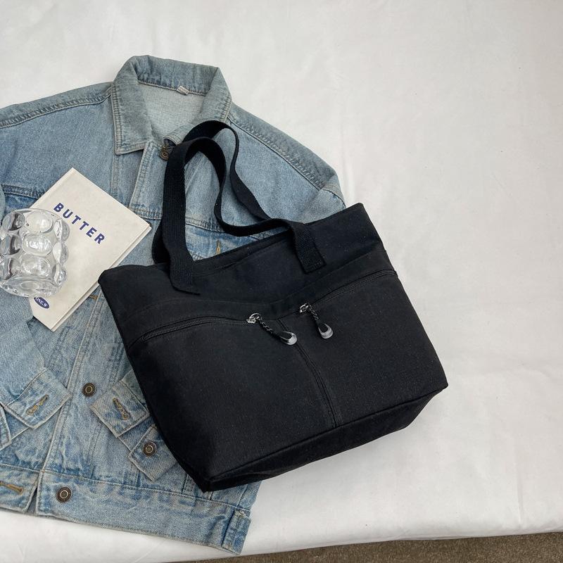 Large Capacity Fashionable Casual Women's Bag New Niche Design Solid Color Commuting Tutoring Shoulder Bag Tote Bag