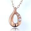 SUEHIRO K10 Pink Gold Diamond Pendant Necklace with Drop 10K PG Motif, Gold,