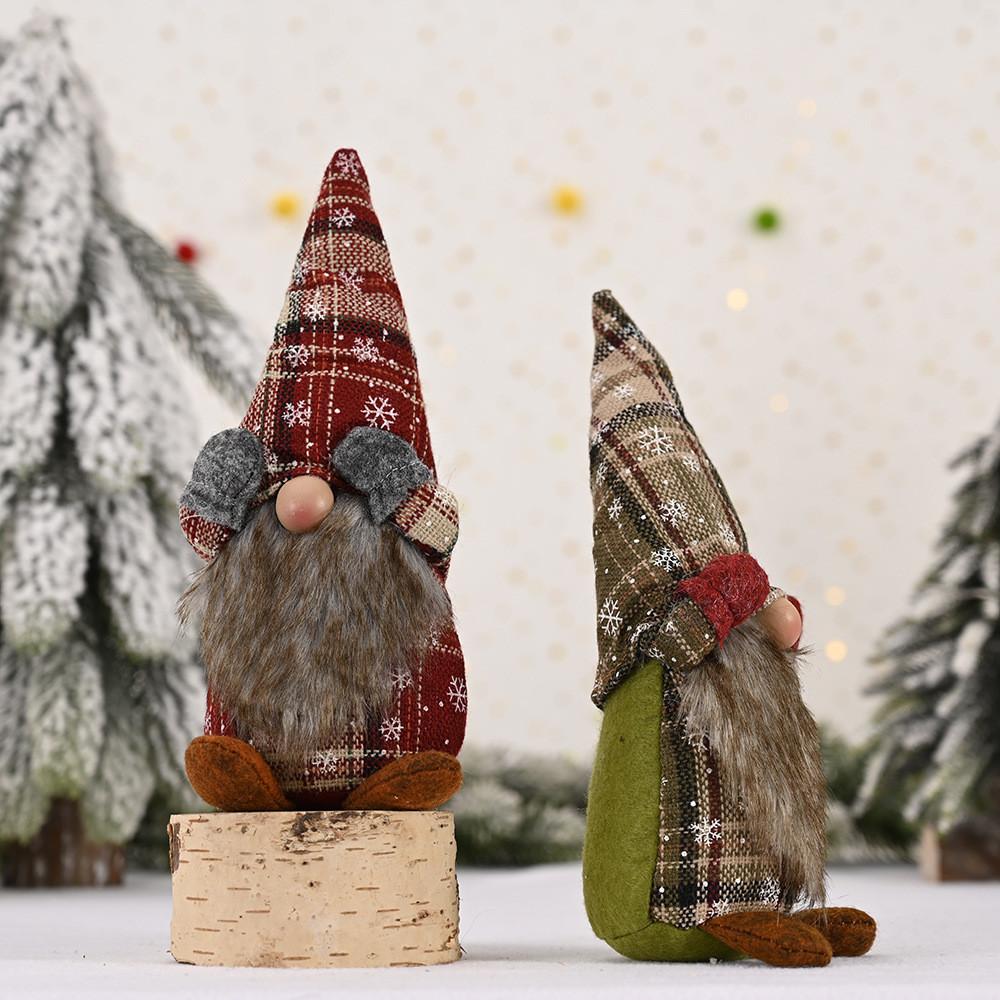 Christmas Tabletop Playful Decor Featuring Eyecovered Faceless Doll With Gloves