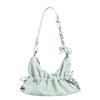 Sommer Plissee Wolken Achseltasche für Damen Neue Französische Stil Schleife Einzelne Schultertasche PU Leder Reißverschluss Handtaschen Tägliche Shopper Taschen