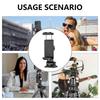 Adjustable Cell Phones Clip Clamp Holder for Photography Built-in Double Cold Shoe Mount Support 360 Degree Rotation