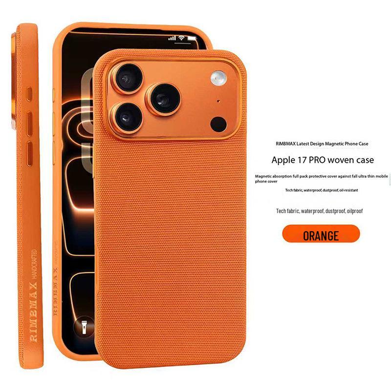 

Magnetic Retro Liquid Silicone Case for Apple iPhone 17 Pro Max with AI Button iPhone 17 Pro помаранчевий