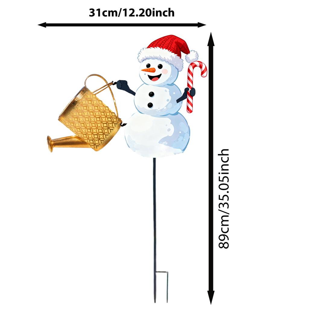 Lampă Cascadă Moș Crăciun cu Energie Solară Decor Grădină Exterior Decorațiune Metalică Iluminare Automată pe Timp de Noapte Tematică de Crăciun