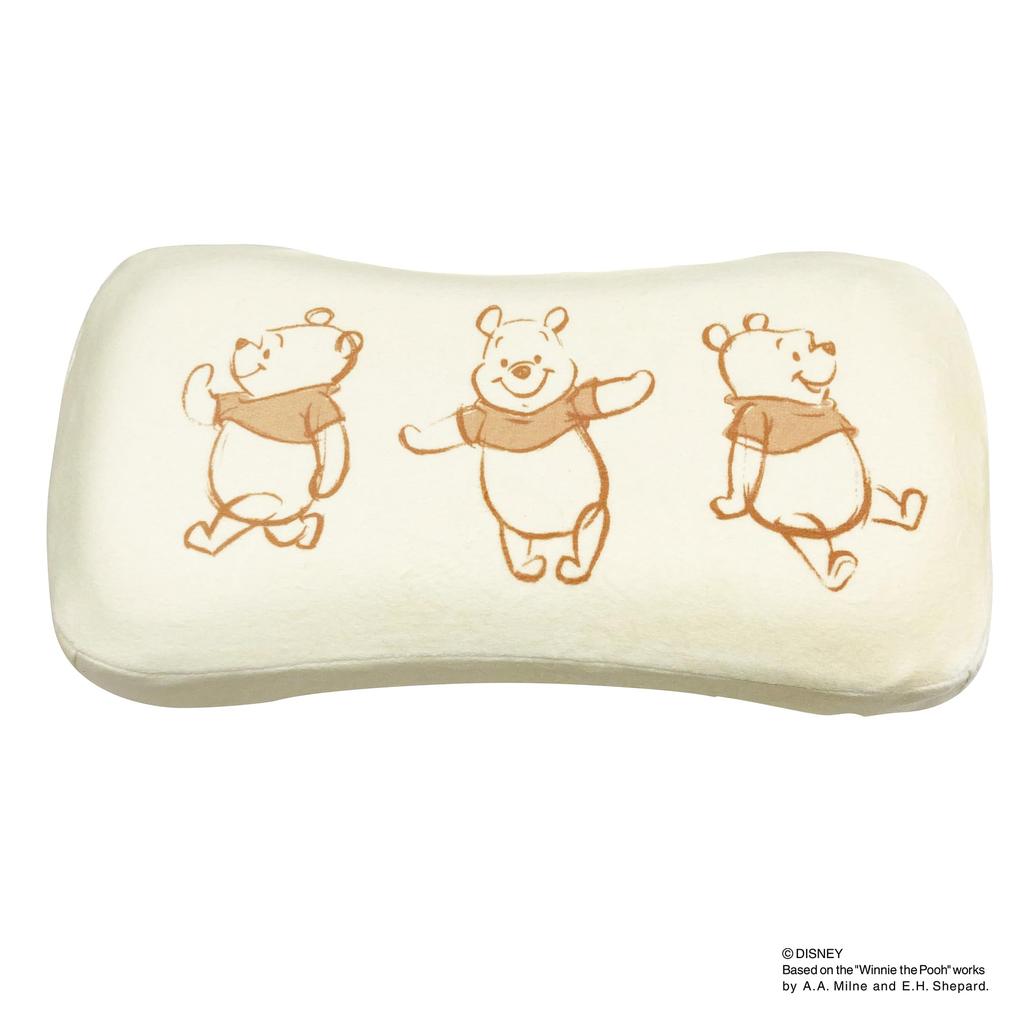 MORIPiLO Morishita Memory Foam-Kissen, Winnie Puuh, 15 x 31 cm, Taillenstütze, Rückenstütze, Stofftierkissen, Disney, Pastellgelb, 4621192