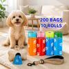 300 יחידות/20 גלילים שקיות פדלים לכלבים רב-צבעוניות, שקיות פסולת כלבים בצבעים חסומים מינימליסטיים, סט בהיר משולב רב-צבעוני, קל לשליפה