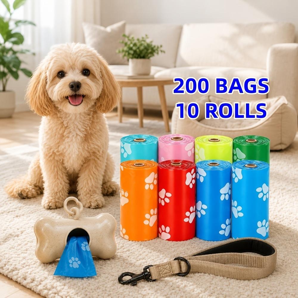 300 יחידות/20 גלילים שקיות פדלים לכלבים רב-צבעוניות, שקיות פסולת כלבים בצבעים חסומים מינימליסטיים, סט בהיר משולב רב-צבעוני, קל לשליפה