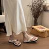 Toe slippers women's summer wear new thick bottom heel with skirt beach premium flip-flops