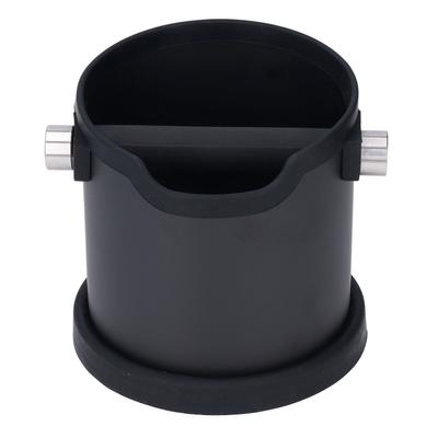 Coffee Knock Box Stainless Steel Grounds Storage Bucket Container with Non Slip Silicone Pad