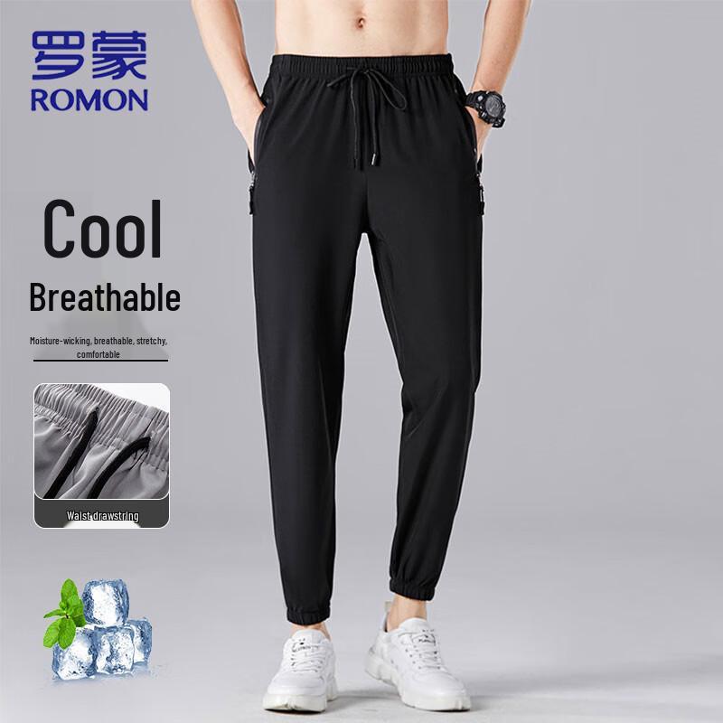 

ROMON Men s Ice Silk Jogger Pants 4XL