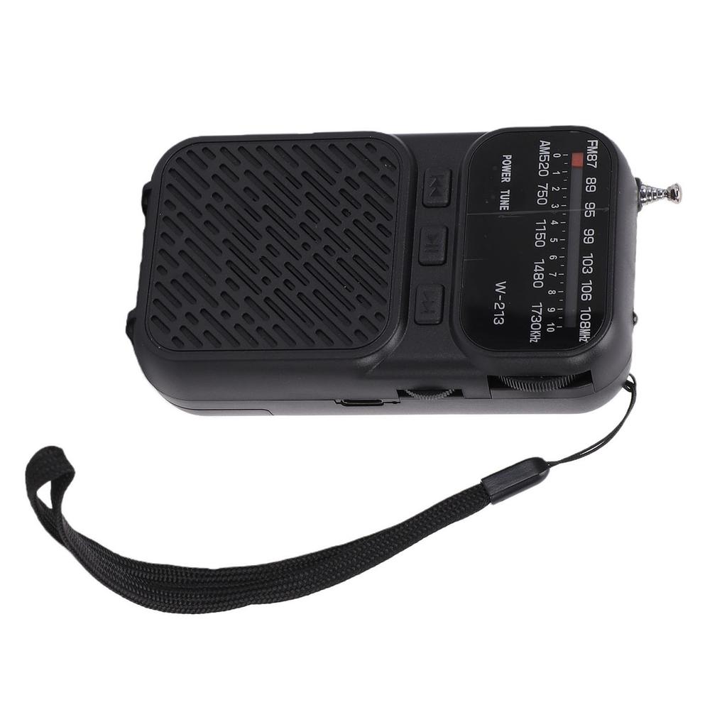 Portable Radio AM FM with 5.3 Battery Operated Radio with Small Memory Card Flashlight