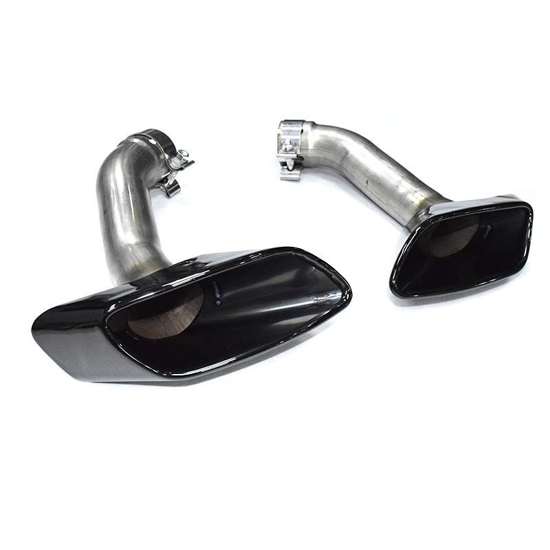 08-13 BMW X6 E71 Black Square Exhaust Tailpipe Stainless Steel Muffler