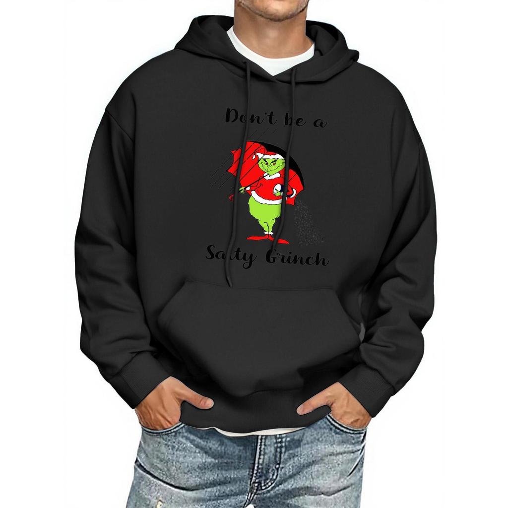 Men's Print Hooded Sweatshirt Long-Sleeve Casual Pullover Hoodie Hooded Sweatshirt