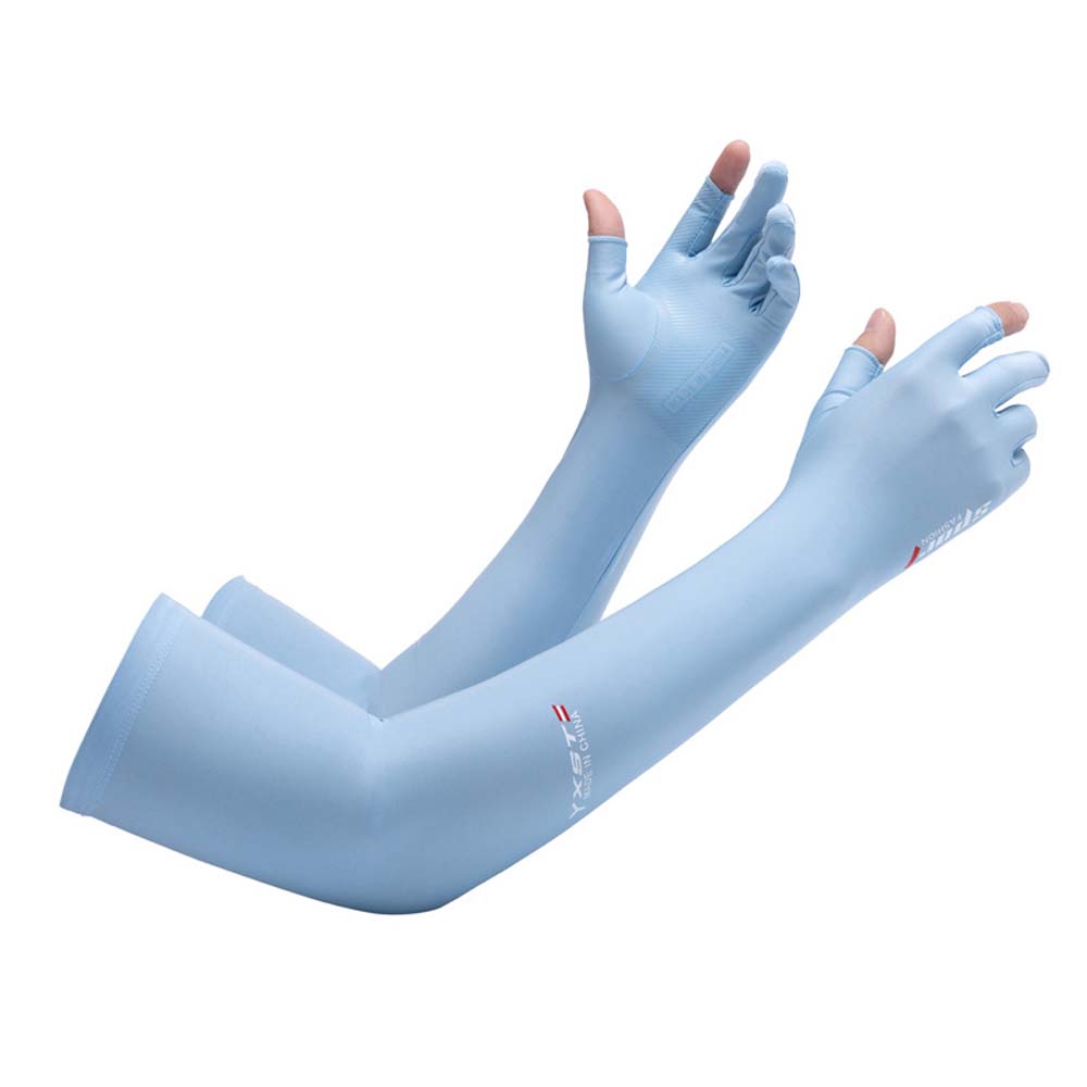 Sun Protection Half Finger Ice Sleeves Two Fingers with Exposed Anti-UV Arm Sleeves  For Women