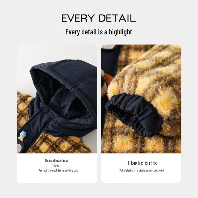 MOMOCO Boy's Winter Plush Lined Color-Block Jacket