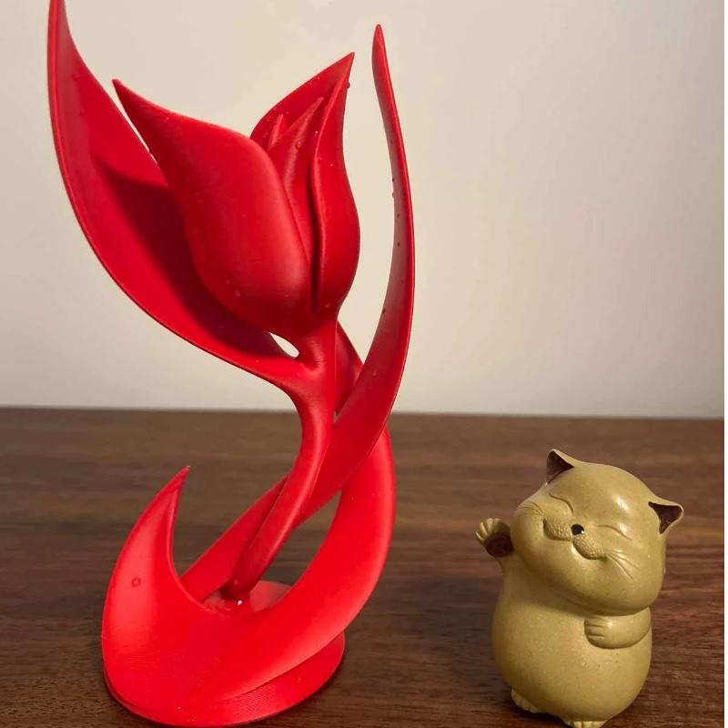 3D Printed Minimalist Abstract Rose Figurine – INS Style Home Desktop Decoration