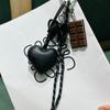 Fashionable PU Keychain Having Cute Acrylic Ribbon And Dessert Look Stylish Bag Charm For Backpack Purse Handbags