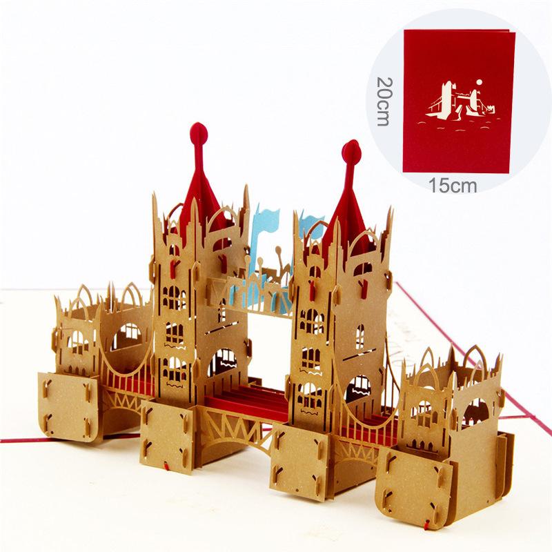 3D Pop Up Invitations Card 3D Paper World Attractions Birthday Greeting Cards 3D Tourist Postcard Save The Date Boy Present Card