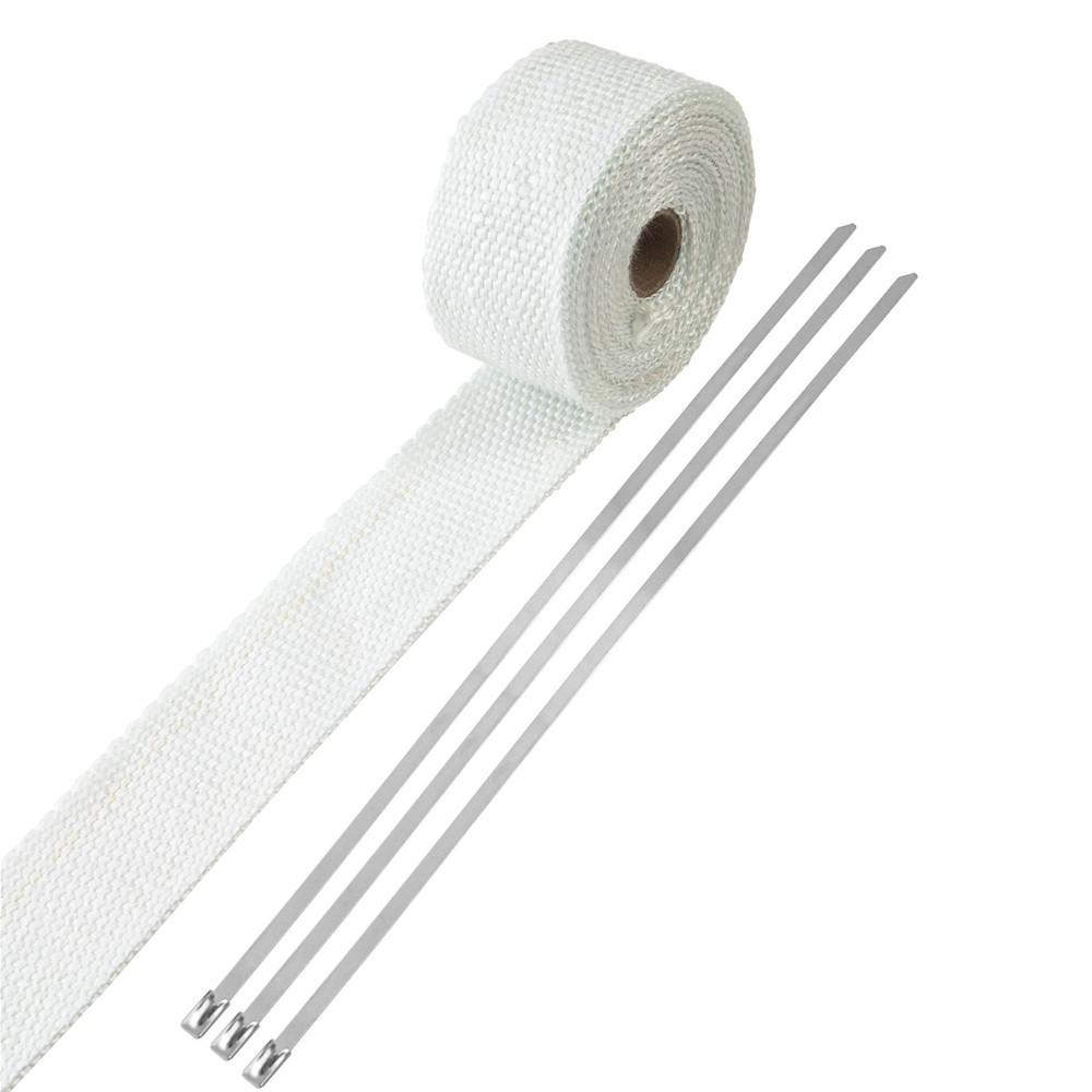 Cinta Aislante de Fibra de Vidrio para Tubo de Escape de Coche, Cinta Aislante Térmica para Automóviles, Rollo de Alta Temperatura, Escudo Térmico, 5 Metros