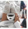 Japanese-Style Lace Trim Thigh-High Knit Cotton Socks for Women - Autumn/Winter Slouch Design