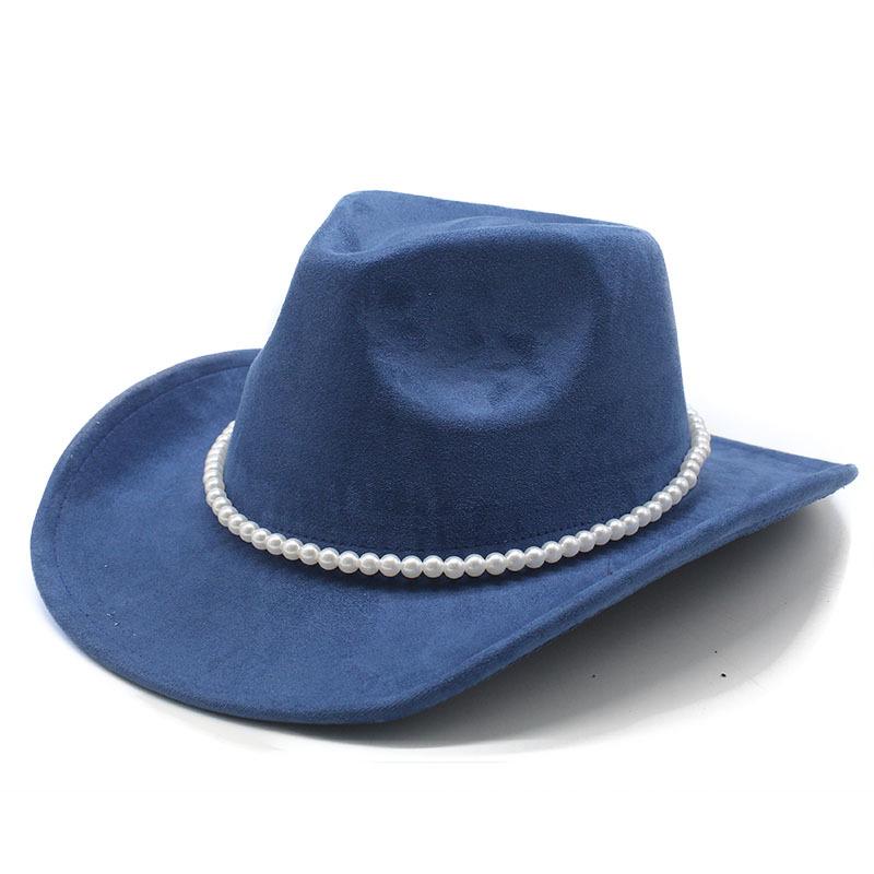 Vintage Pearl Western Cowboy Hat Men And Women, Tibetan Suede Jazz Hat, Top Hat
