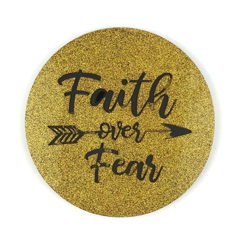 Resin Coaster Molds Round Storage Tray Mould Silicone Agate Coaster Molds Creative Faith Molds for Making DIY Craft