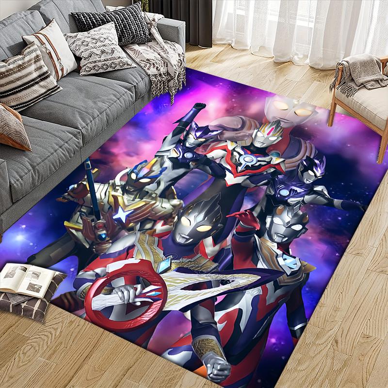 Ultraman Classic Poster Pattern Square Area Rug, Non-Slip Floor Mat for Home Living Room, Perfect Gift for Fans.chl
