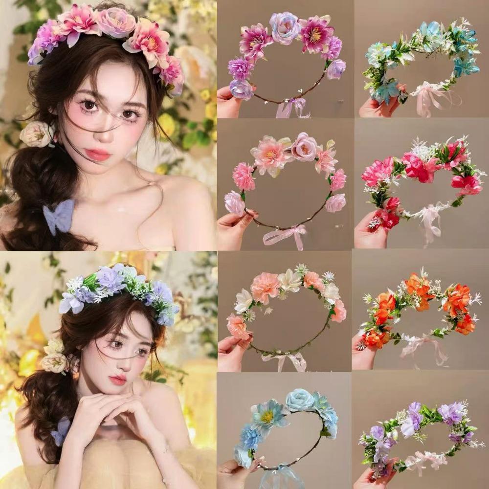 Multistyles Women Wedding Floral Headband Fashion Party Bride Garland  Wedding Baby Shower Decor