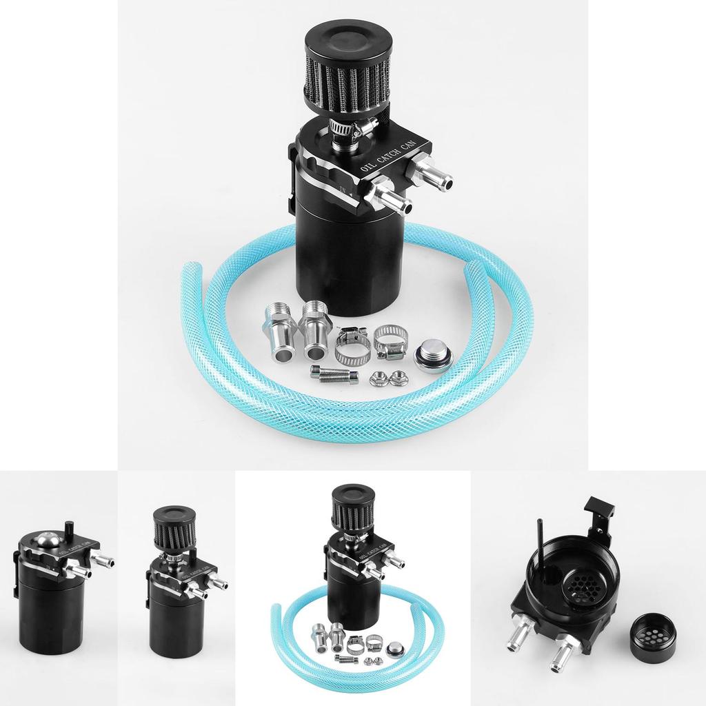 Engine Cylinder Aluminum Catch Reservoir Breather Can Black With