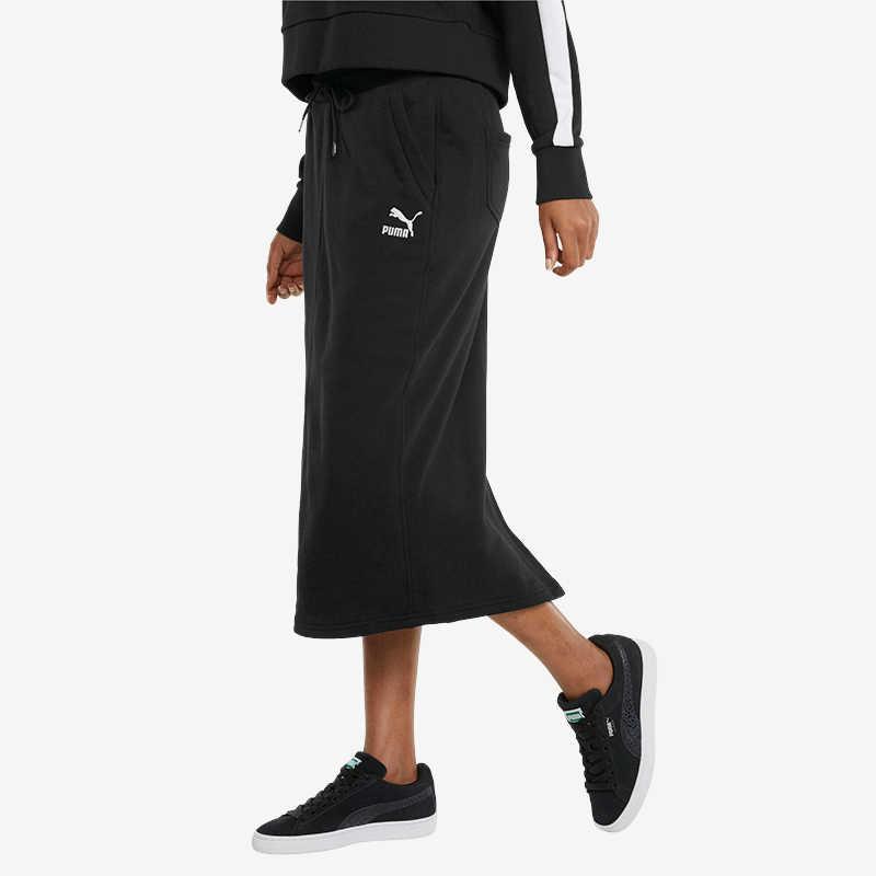 Puma Classics Drawstring Midi Skirt Women Bottoms Black 533137-01