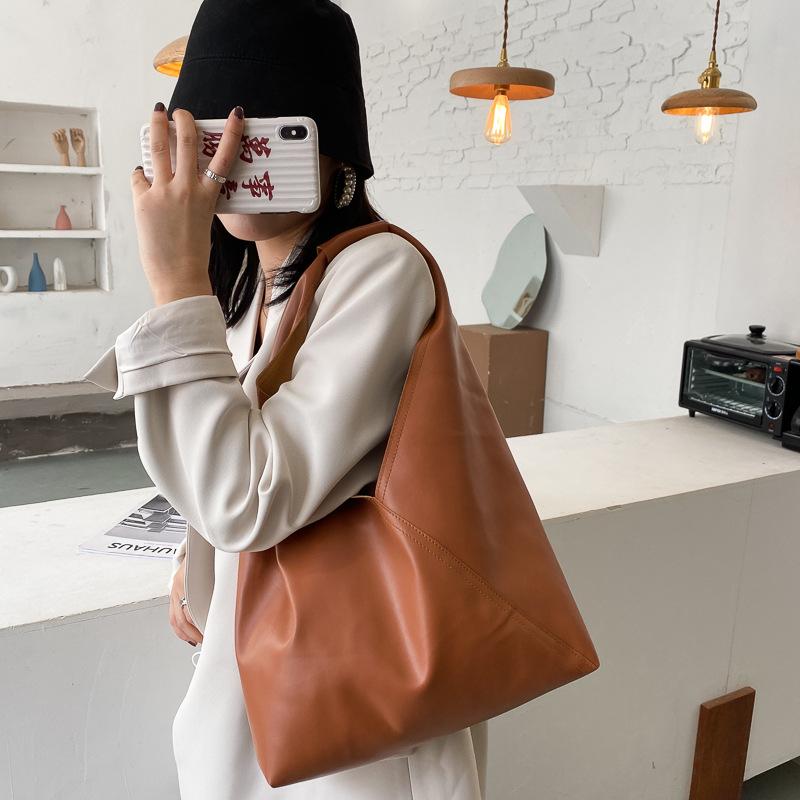 2023 New Leather Totes Bags Women Casual Wild Ladies Hobos Handbags Large Capacity Shoulder Girls Simple Female Messenger Bag