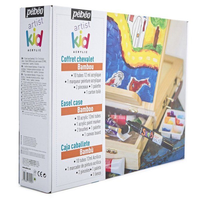 Pebeo - I Create with a Brush from 5 Years Old - Artiskid Easel Set 10t12 Ml