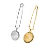 2Pcs Tea Leaker Stainless Steel Strainer Modern Unique Attractive Design for Home Office Use Golden Silver