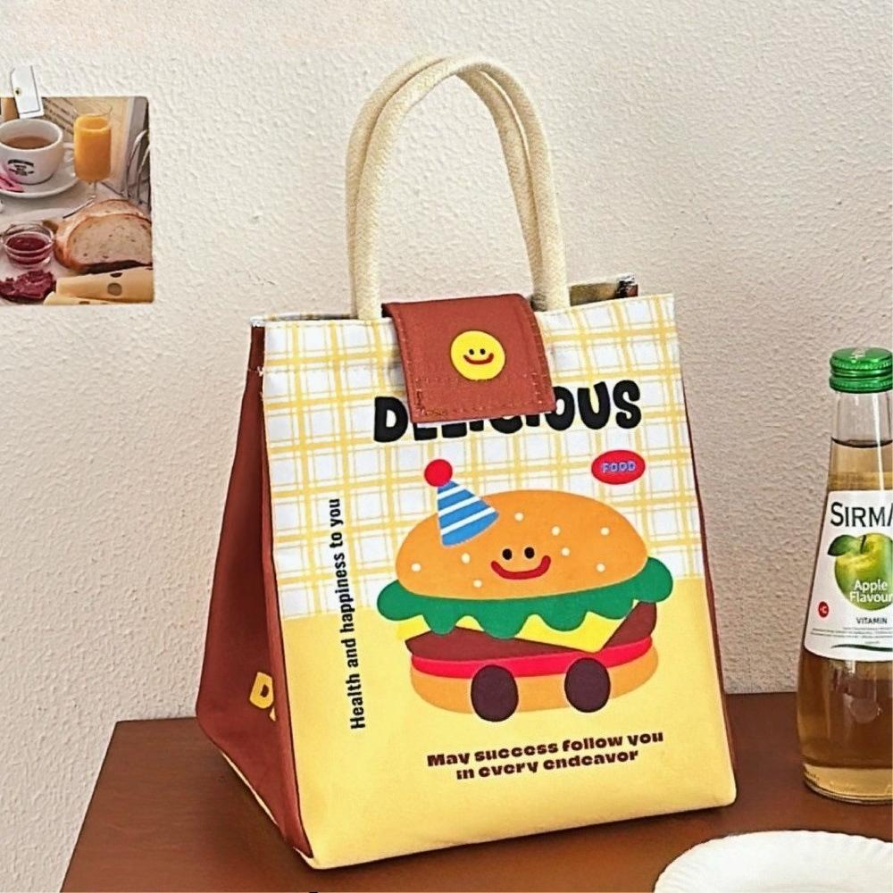 Cute Bento Bag Large Capacity Tote Bag Insulated Lunch Bag For Office Workers Tote Bag Cartoon Insulated Fresh-Keeping Bag Student Lunch Box Bag