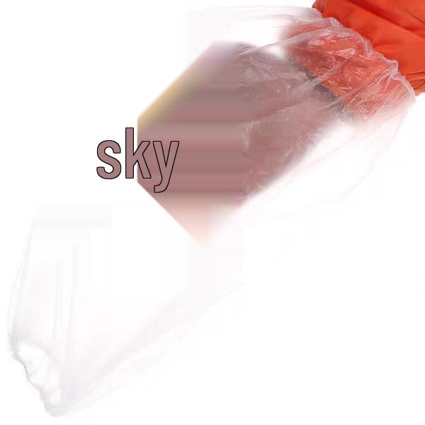 Disposable Waterproof PE Sleeve Covers, Blue/White, 100 Pcs/bag