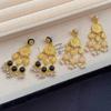 Medieval Court Style Fringed Pendant Pearl Earrings Light Luxury High-End Diamond-Set Niche Design Fashion Earrings Women