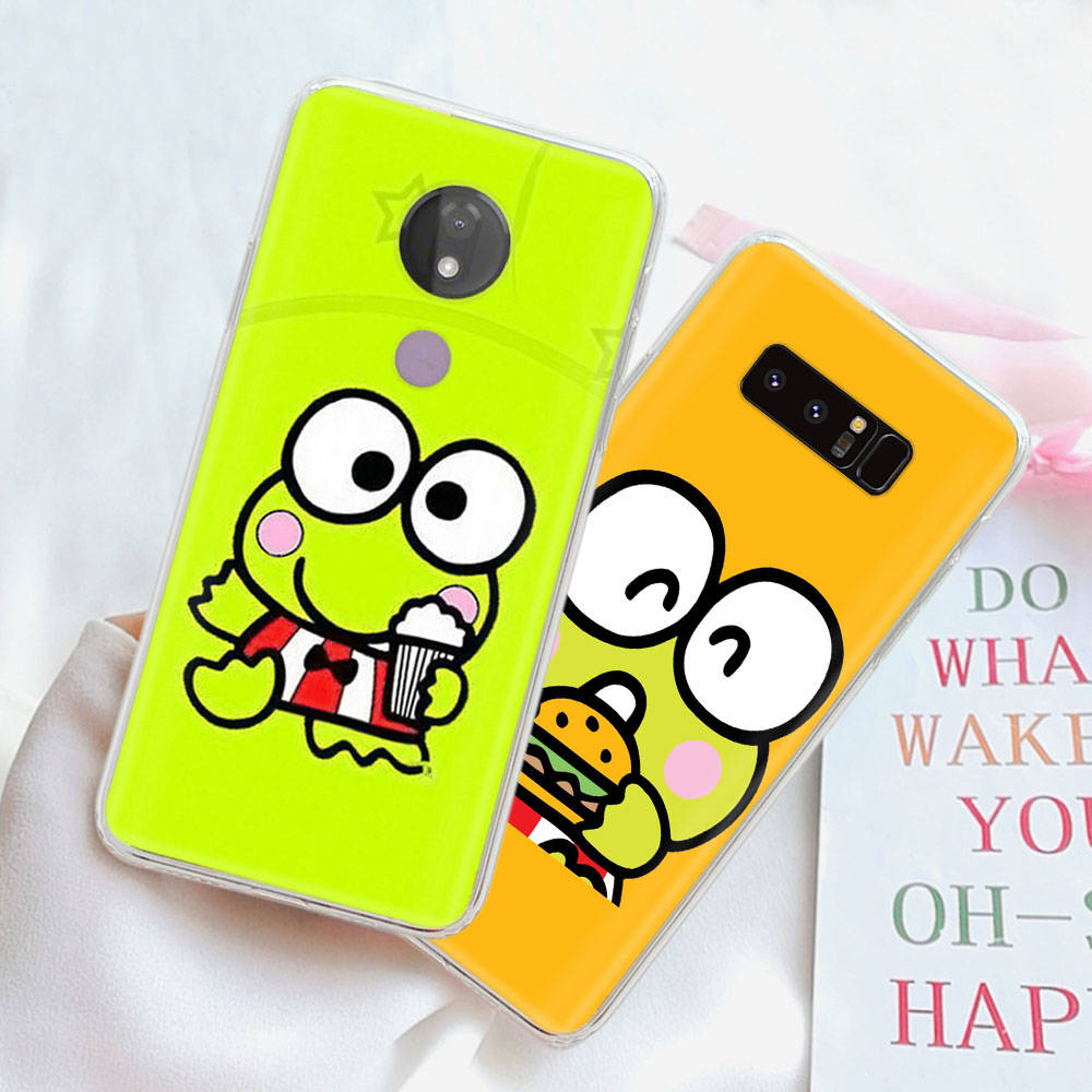 JZ9 Keroppi Transparent Case for Samsung A04 A14 A23 M33 M53 Realme 10 9 C35 C55 VIVO Y02 X80 Infinix Hot 30 Note 11 Tecno Spark 8P Pro