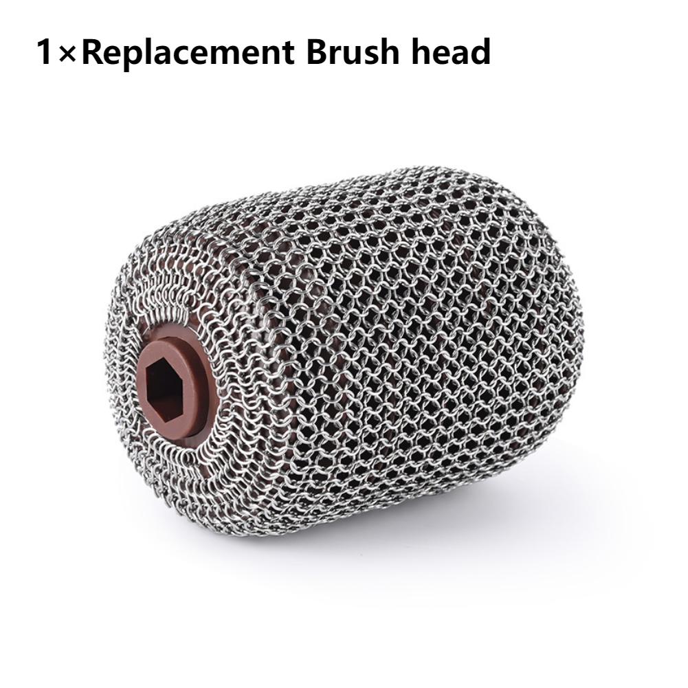 2025 New Wireless Electric Stainless Steel Roller Grill Cleaner Brush,Replaceable Brush Heads,Food Grill Brush BBQ Accessoires