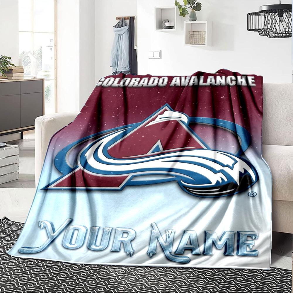 Nome Personalizzato Stampa Colorado Avalanche Coperta di Flanella Alta Qualità Calda Confortevole Coperta per Tutte le Stagioni Perfetta per Regali Decorazione per la Casa