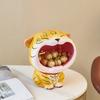 Cute Tiger 2022 Lucky Cat Figurines Money Box Tray Snack Food Storage Holder Desk Ornaments Chinese New Year Home Decoration