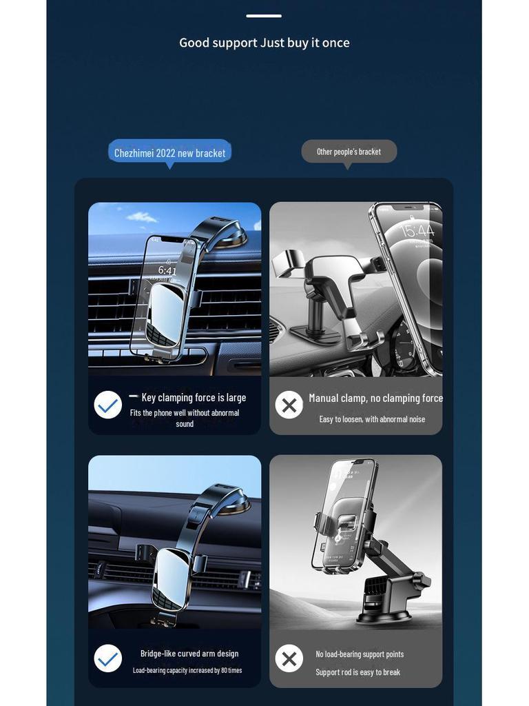 Alloy Gripper Car Vent Phone Holder with Fan Blade Hook