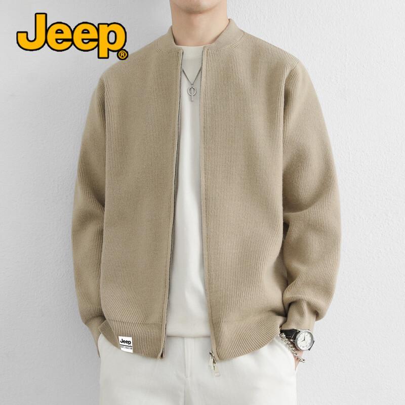 JEEP Men's American-Style Knitted Cardigan Jacket