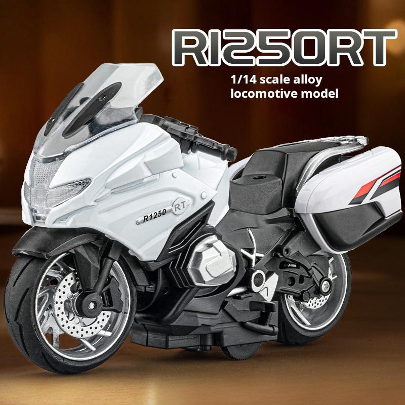 1:14 R1250Rt Q-version Tung Motorcykel Simulering Legeringsmodell Leksak Ljus & Ljud Samlarprydnad Skrivbordsdekoration