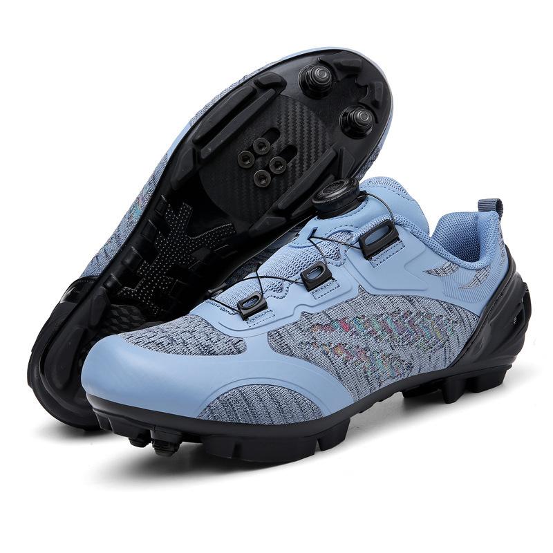 Foreign trade mesh breathable bicycle shoes cycling shoes men and women road bike lock shoes mountain bike shoes